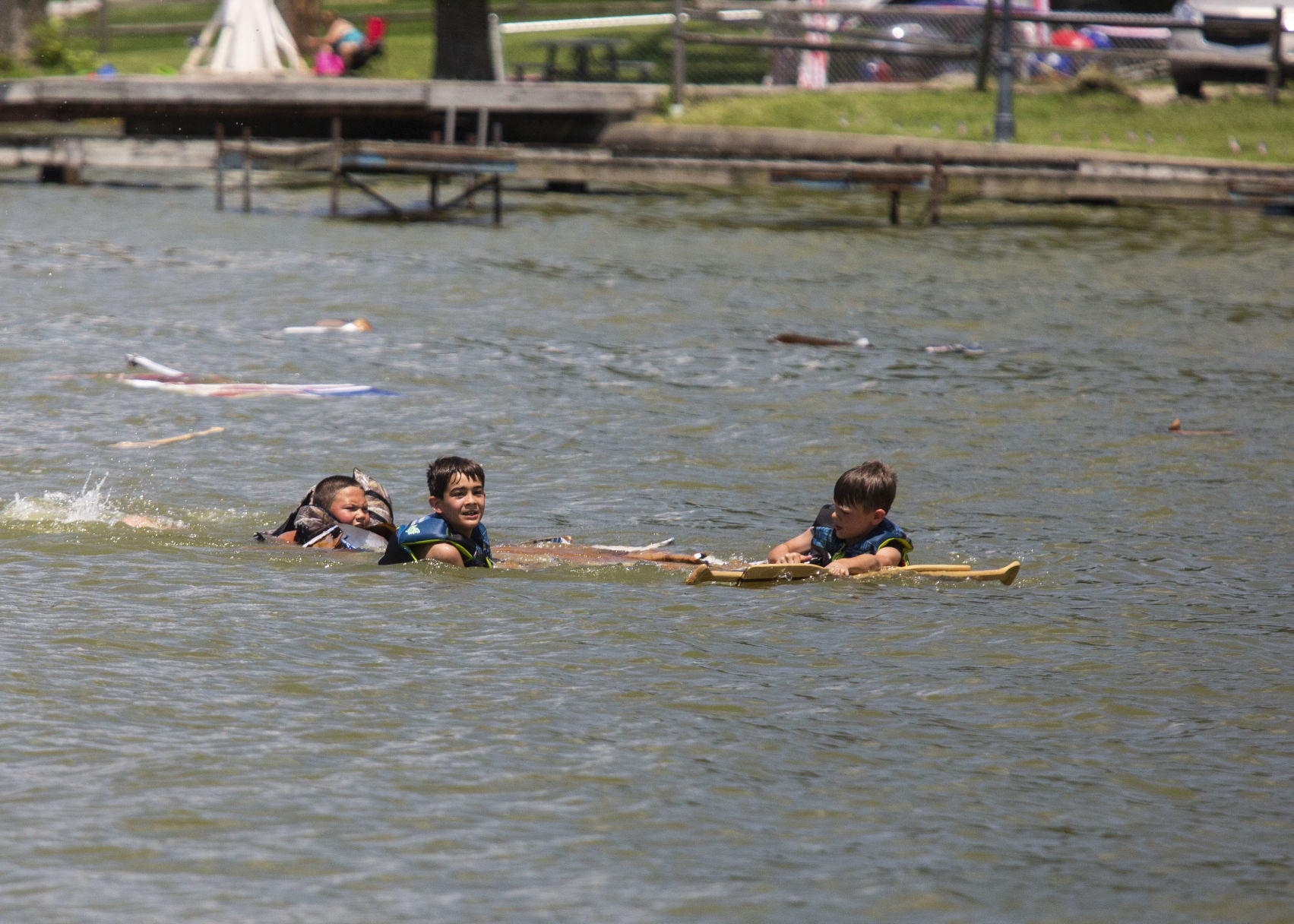 Cardboard boat race at Cedar Lake